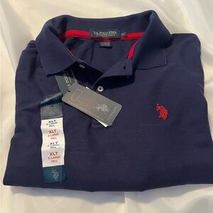 Tommy Hilfiger Men's Polo Shirt in Navy with Red Logo XL TALL